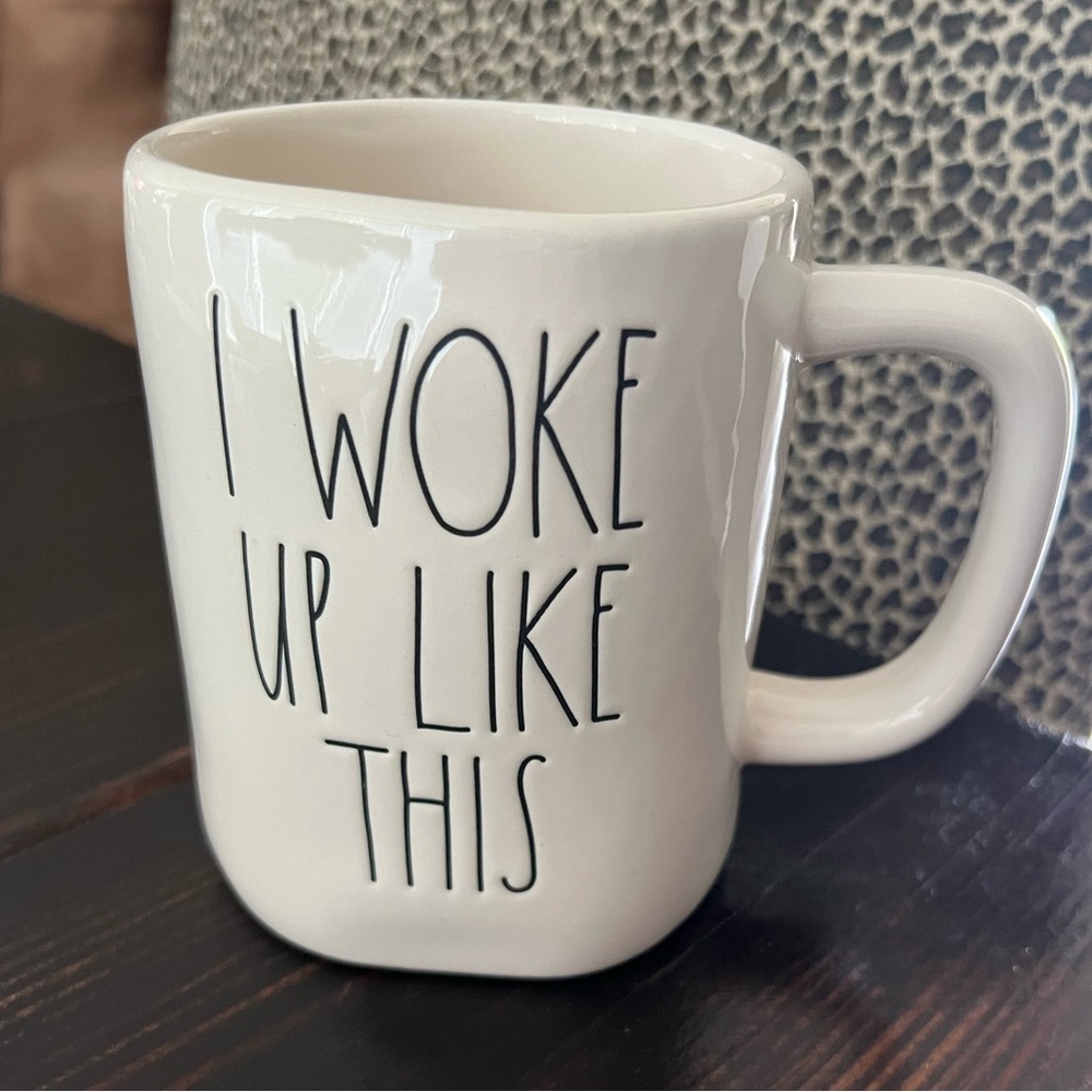 Rae Dunn I woke up like this coffee mug, new never used